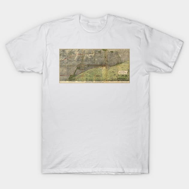 Vintage Map of Chicago (1892) T-Shirt by Bravuramedia